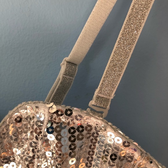 SOLD ON 🖤❤️ NWT Silver Sequin Bustier Corset - Picture 11 of 11